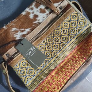 Myra Bag Yellow and Brown Crossbody